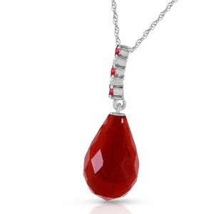 NECKLACE WITH DIAMOND & BRIOLETTE DROP RUBY